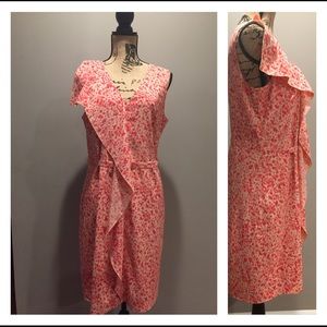 ANN TAYLOR sz 10 sleeveless red pattern